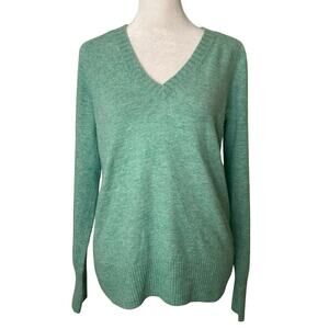 J. Crew seafoam green v-neck knit sweater size S
